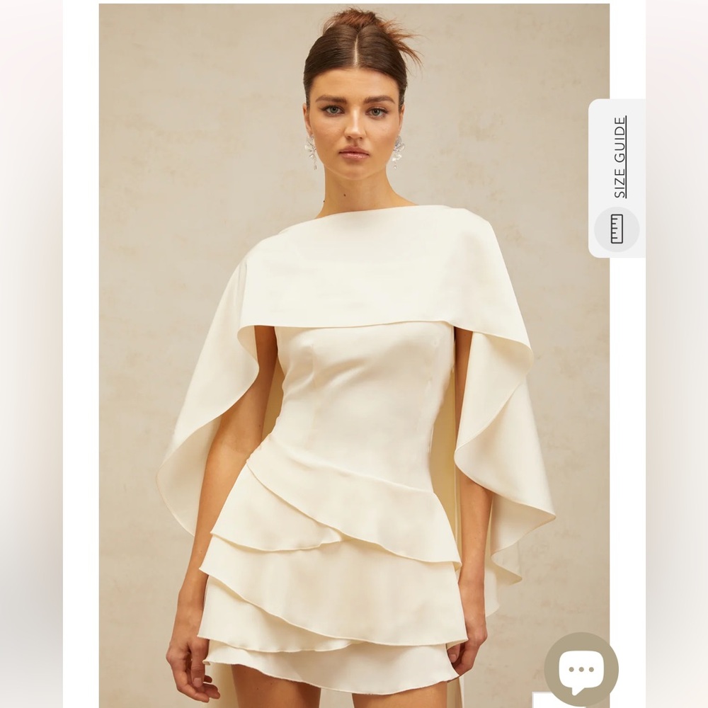 Elegant Cream Cape Dress